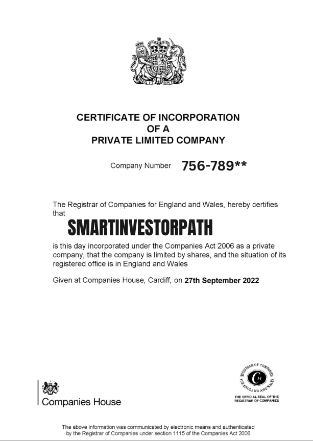 Company Registration Certificate